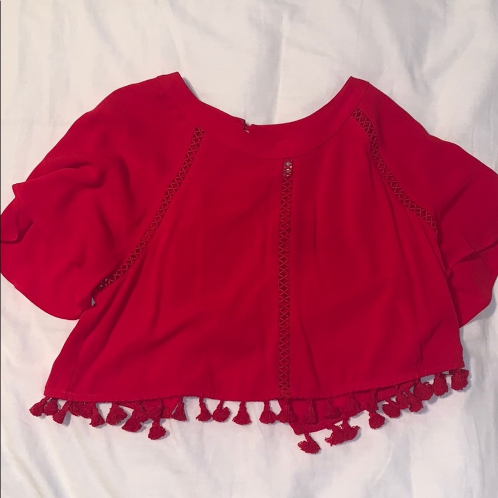 Red fiesta style top